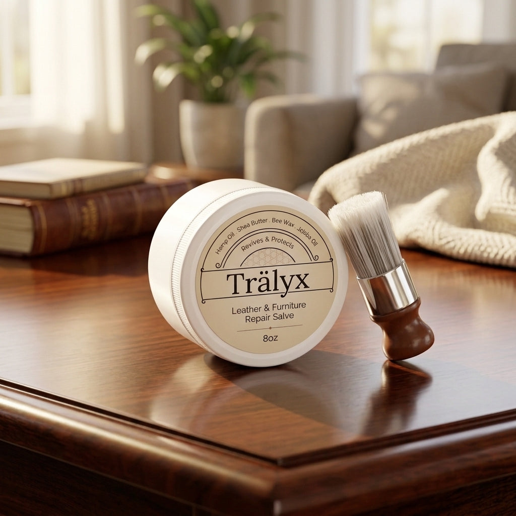Antique Wood Restorer & Furniture Polish – Traditional Beeswax + Plant Oil Salve, No Sanding