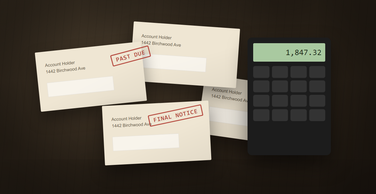 Past due bills and calculator