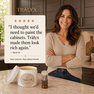 Customer testimonial for Trälyx cabinet restoring salve