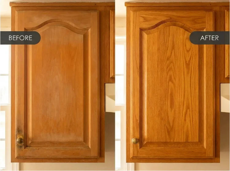 Faded wood cabinet finish