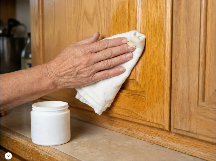Applying wood restoring salve
